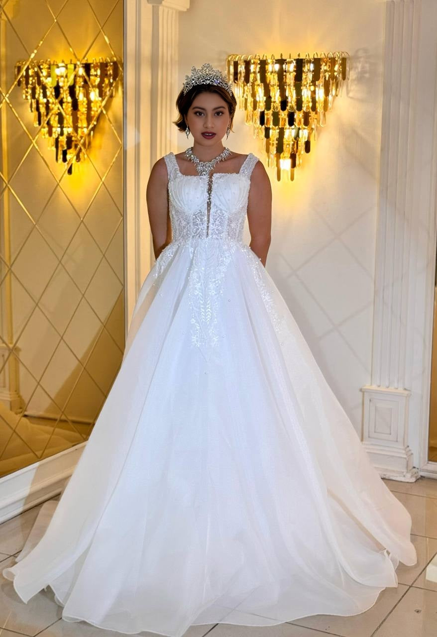 Stella Maris – Das Glitzernde Herz-Ausschnitt Brautkleid