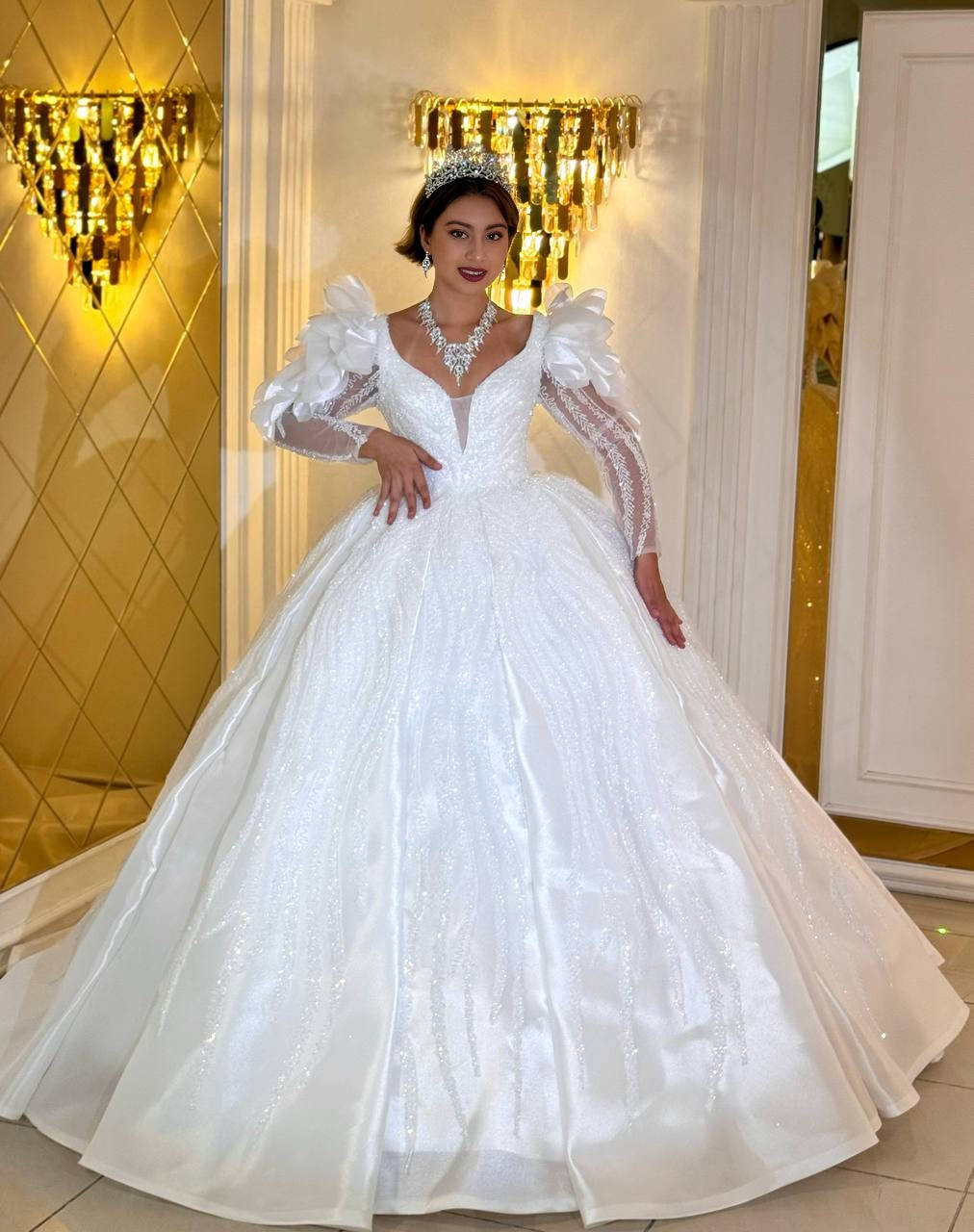 Cloud Nine – Das Märchenhafte Brautkleid mit Puffärmeln und Glitzer