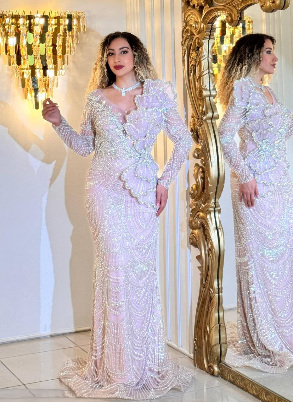 Majestic Bloom Gown – The elegant evening dress with fan detail