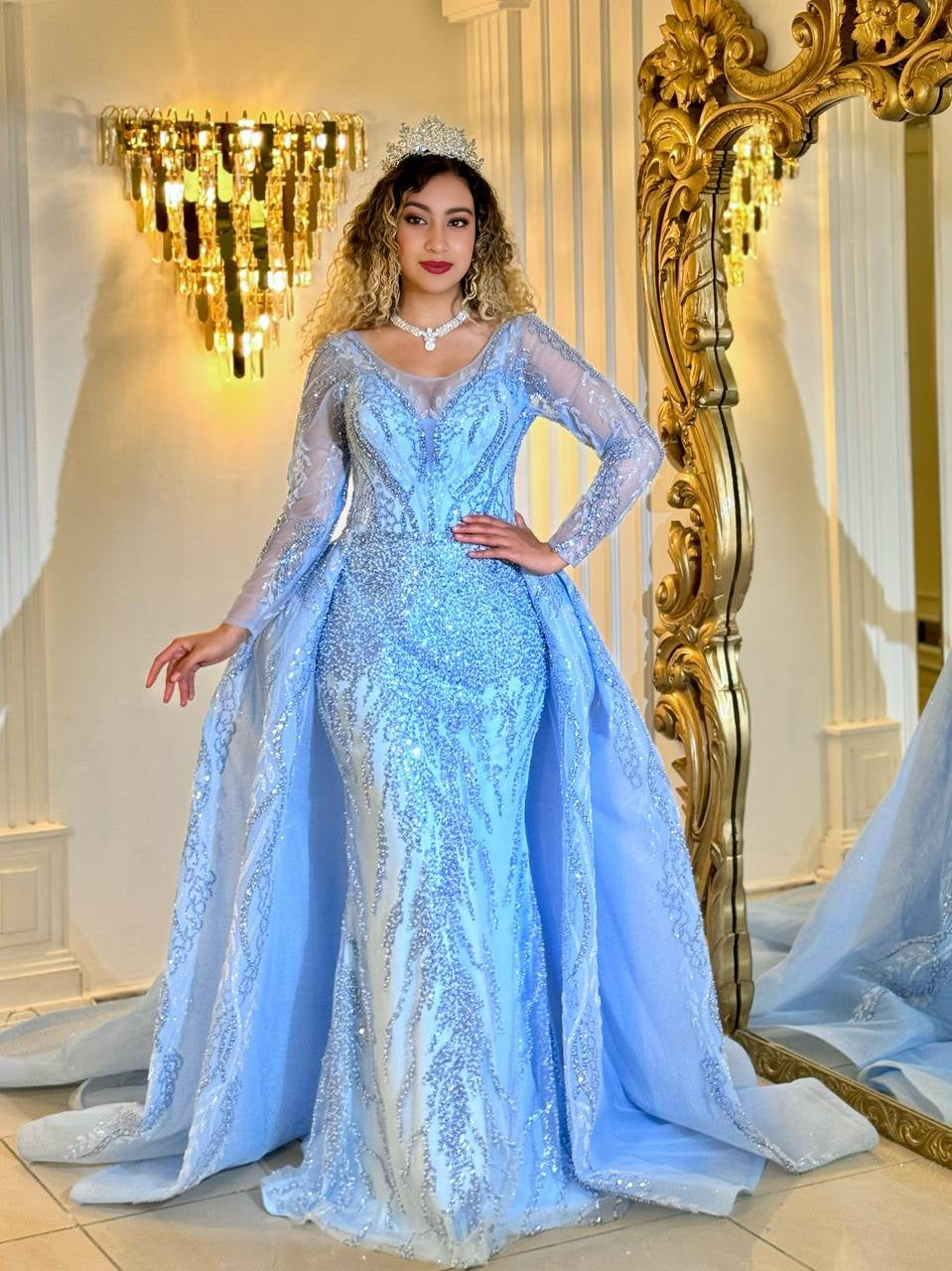 Cinderella Sparkle Gown – The sky blue princess evening dress